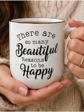 Boxed Inspirational Coffee Mug Set of 2 Positive Quote Ceramic 16 oz Giftsble